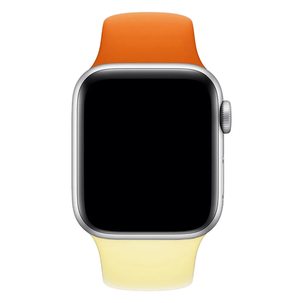 Для наручных часов iWatch, ремешок Красочный мягкий силиконовый ремешок для наручных часов Apple Watch Series 4/3/2/1 двухцветный браслет для часов 38 40 мм 42 44 мм