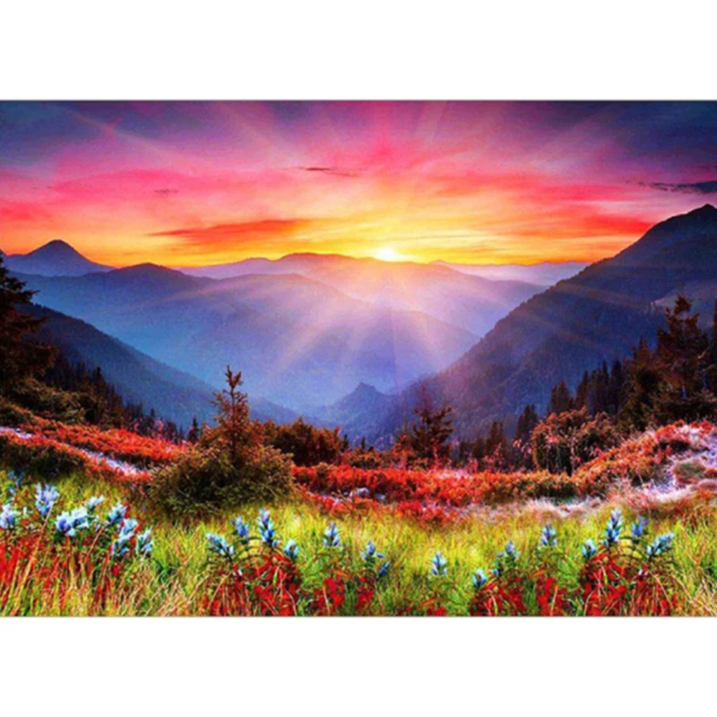 5D полная Алмазная картина на холме Sunrise вышивка для украшения дома | Дом и сад