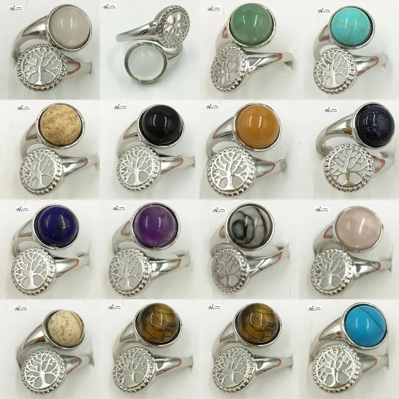 Кольцо с бусинами WFH623 для мужчин и женщин ювелирное изделие кристаллом ляпис