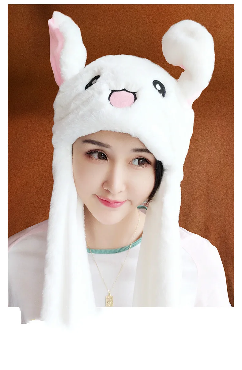 

Plush Sweet Cute Airbag Cap Moving Plush Rabbit Ear Cap Rabbit Airbag Cap Funny Plush Animal Hat bunny Cap Airbag Jumping Ear