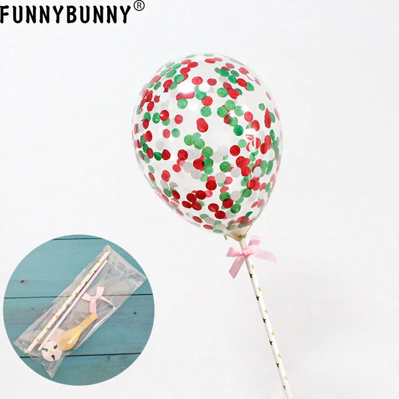 FUNNYBUNNY красочные шары с золотыми Конфетти украшения торта Топпер отлично
