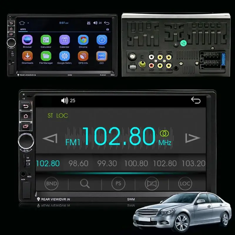 SWM 8802 7 дюймов TFT сенсорный экран 2Din Android 7,1 четырехъядерный автомобильный стерео MP5 плеер gps навигатор FM радио Bluetooth 3,0 WiFi USB