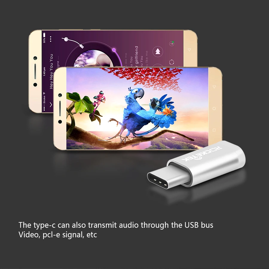 Rocketek Micro USB к type c OTG Алюминиевый адаптер телефон type-c аксессуары мужской разъем для