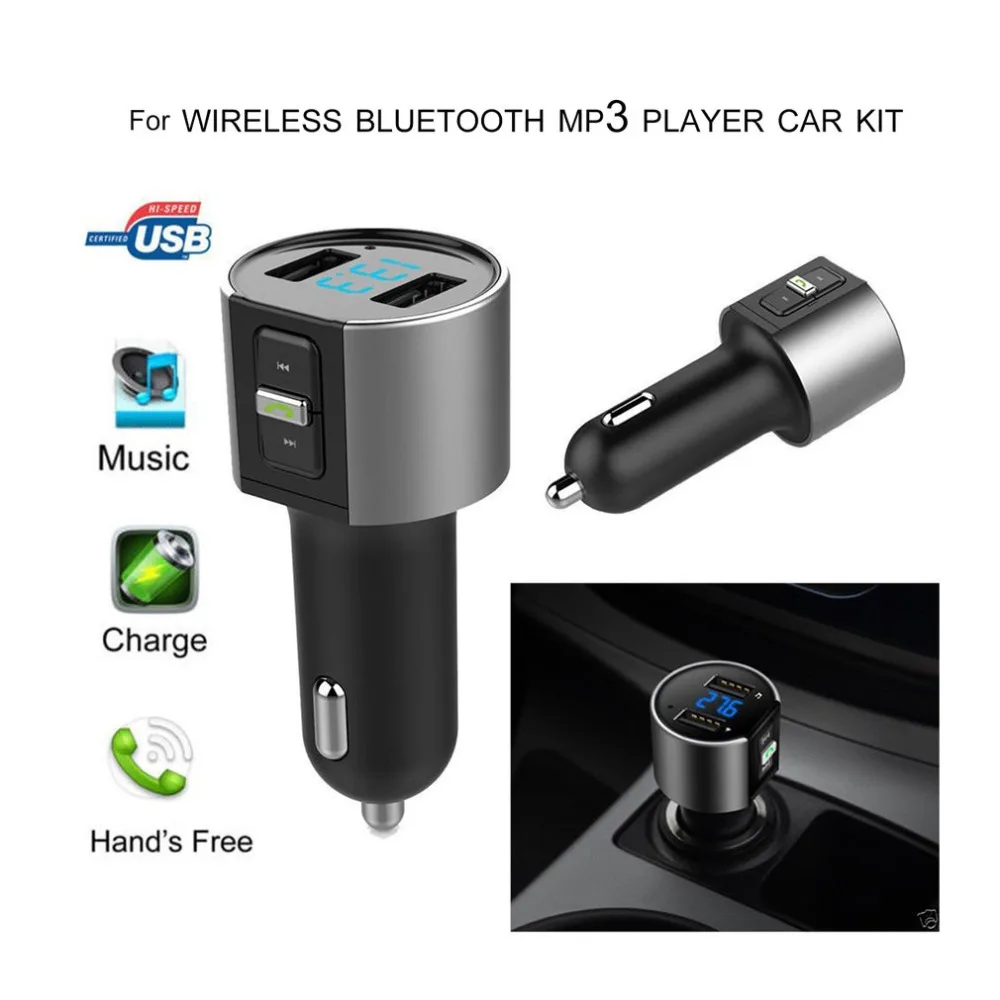 Многофункциональный Автомобильный USB Bluetooth fm-передатчик MP3-плеер беспроводной радио адаптер двойной порт зарядное устройство Прикуриватель разъем