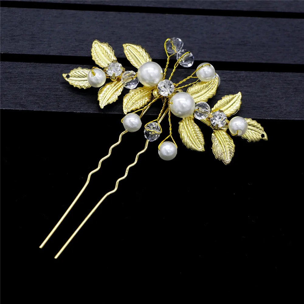 Аксессуары ручной работы Винтажный Золотой цветок оливкового листа палочки для