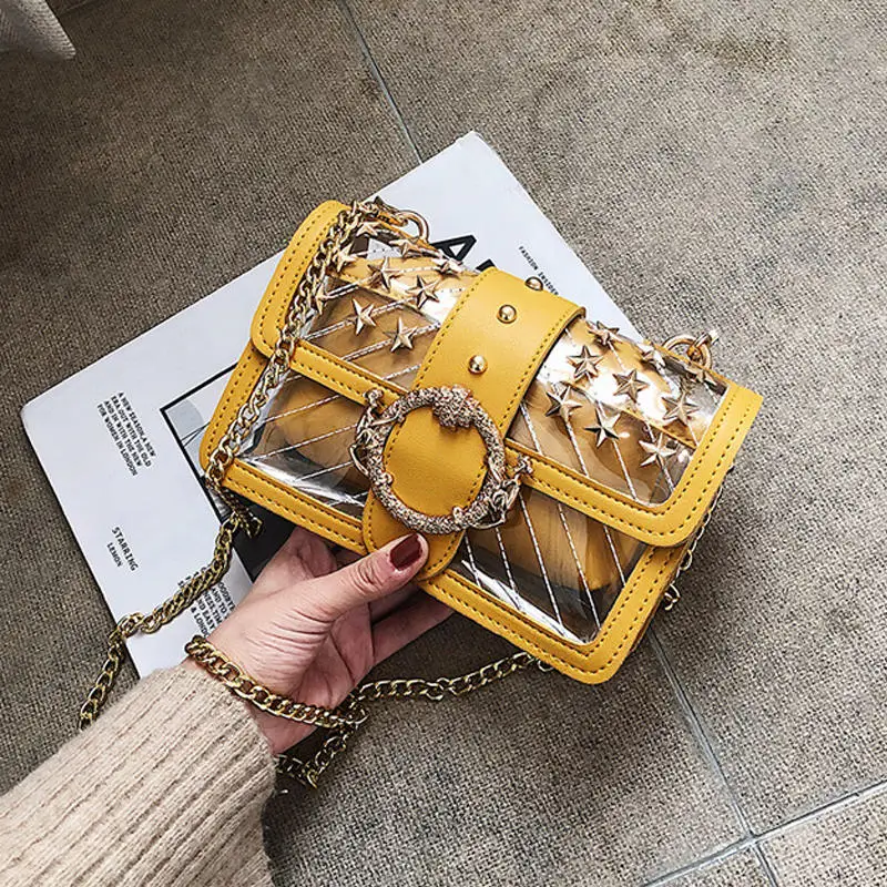 Маленькая женская сумка через плечо Прозрачная ПВХ высокое качество женские