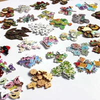 30 50pcslot colorful buttons baby children clothing sewing accessories diy crafts mix 2hole woodenbuttons for scrapbooking l 4