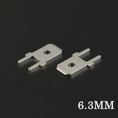 6.3mm 50 шт. 2,8/4,8/6,3 мм вставки плагин на мини-разъем «папа» PCB пайки толщина 0,8 две ноги, ПХБ сварочные листы - Цвет: 6.3mm