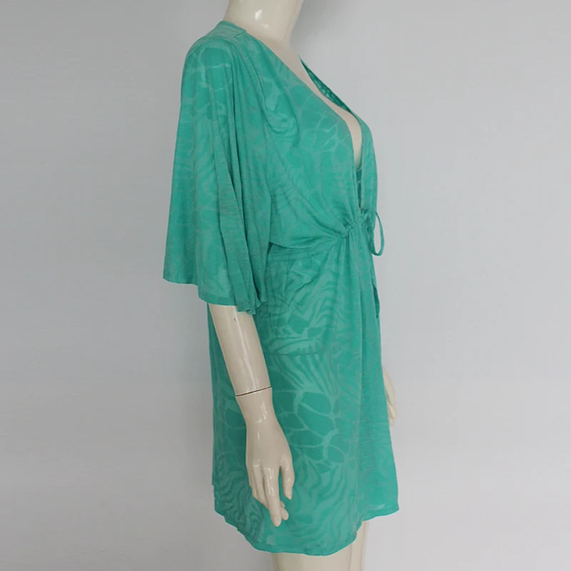 Размера плюс 2019 прозрачный кружевной кардиган Пляжная накидка на бикини