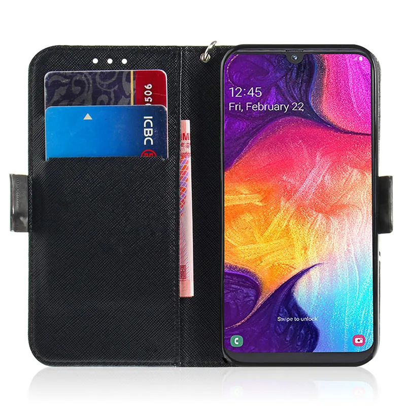 Кожаный чехол книжка для Samsung Galaxy A50 кожаный бумажник 2019 A505 A 50 A505FN с бумажником