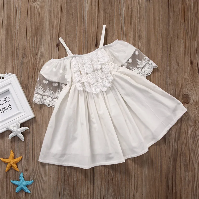 Новинка 2017 года летнее платье для маленьких девочек кружевные платья с открытыми