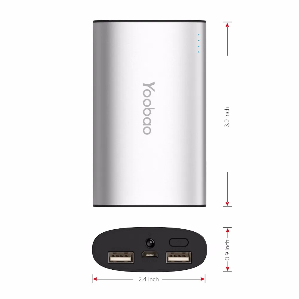 Yoobao YB-6013Pro, 10200 мАч, внешний аккумулятор, ультра-тонкий внешний аккумулятор, полимерный металлический сплав, портативное зарядное устройство с резервным фонариком