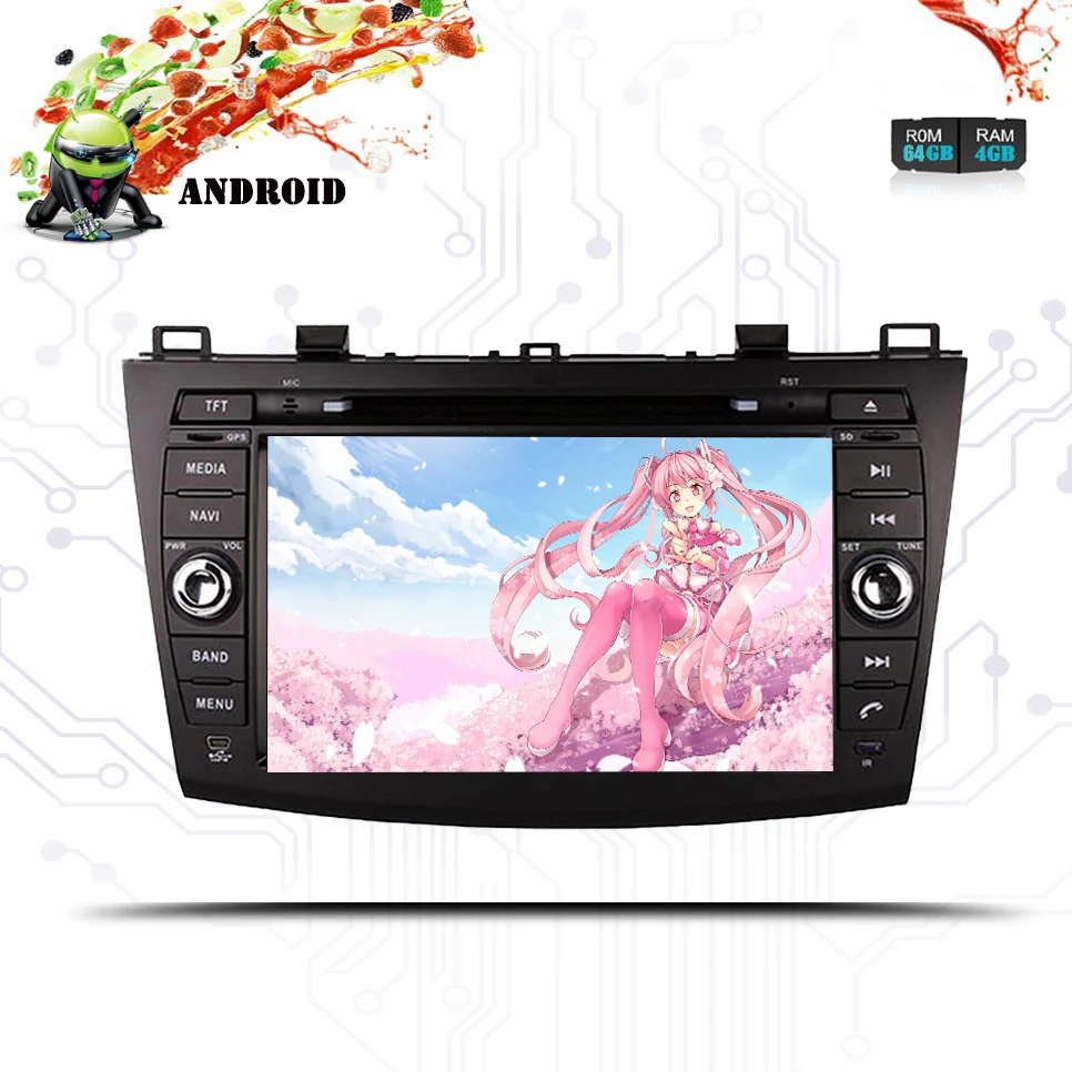 8 &quotHD экран 2 din Android 9 0 Автомобильный DVD плеер для 2010 2011 2012 2013 MAZDA 3 стерео радио GPS