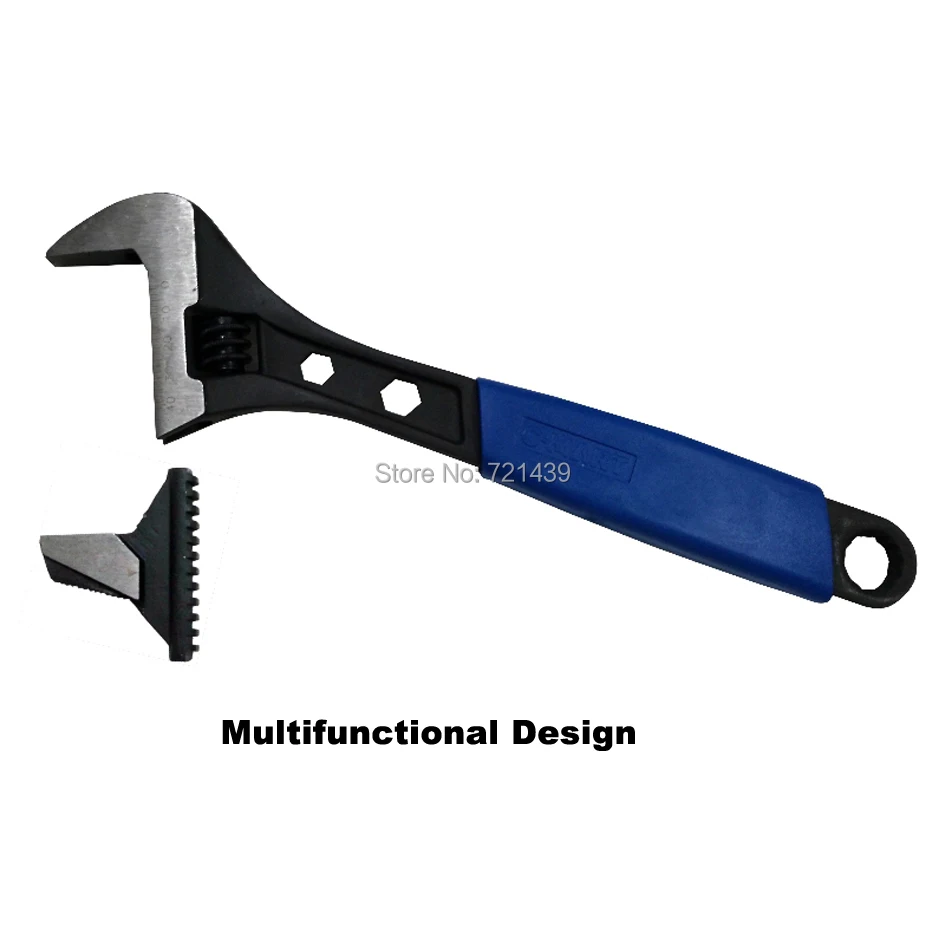 

C-MART 6/8/10/12inch Multifunction Wrench High Quality Chromium-vanadium Steel Adjustable Spanner plastic handle Spanner