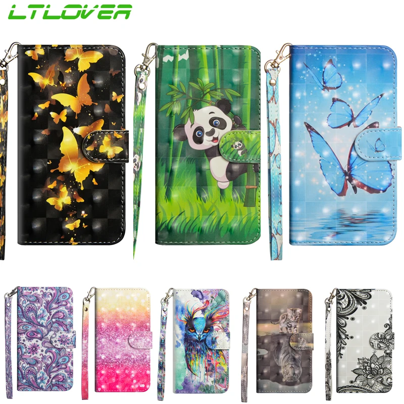 Панда волк искусственная кожа флип чехол для LG X Мощность 3 мультфильм 3D живопись