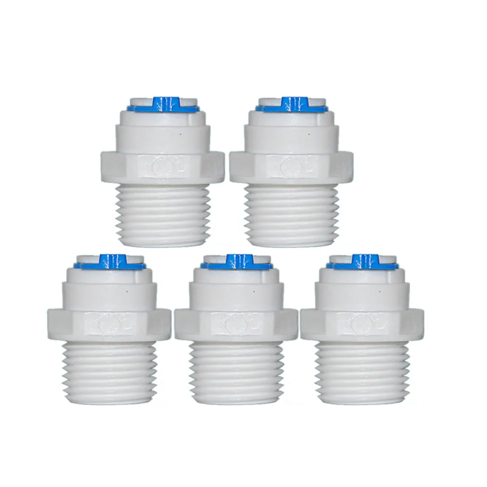 

5 шт. 1/2 "внешней резьбой до 3/8" фитинги для быстрого подключения аксессуары водоочистителя быстрое соединение прямые (I-тип) с наружной резьбо...