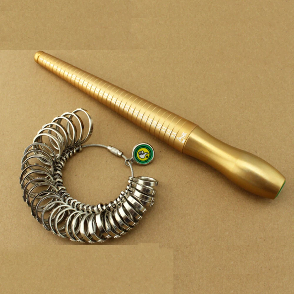 

Free Shipping 1-33 HK Size Metal Coppering Ring Stick And Ring Sizer Set, Measure Finger Size&Ring Gauge Metal Finger Sizer Tool