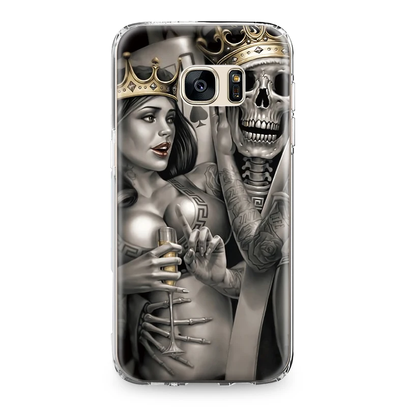 Личность Корона череп голова TPU Защитный чехол для samsung Galaxy S4 S5 S6 S7 край S8 S9 S10 плюс S10e Note 4 5 8 9 силиконовый чехол для телефона