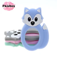 fkisbox 10pcs cartoon fox silicone teethers animal bpa free baby teether teething necklace bracelet accessories christmas gifts