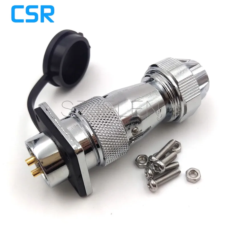 Серия WF20 водонепроницаемые 2-контактные разъемы, IP67 Электрический кабель питания водонепроницаемый Штекерный разъем 2-контактный, токовый рейтинг 25A