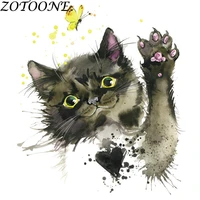 zotoone cat animal patch applique iron on transfers patches for clothing custom letter patch heat transfers for clothes star e