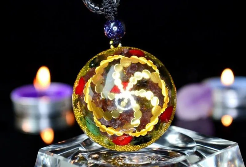 Аура рейки Orgonite энергетический кулон накопление богатства поле натуральный кристалл кулон ожерелье Шарм счастливые ювелирные изделия чакра камень
