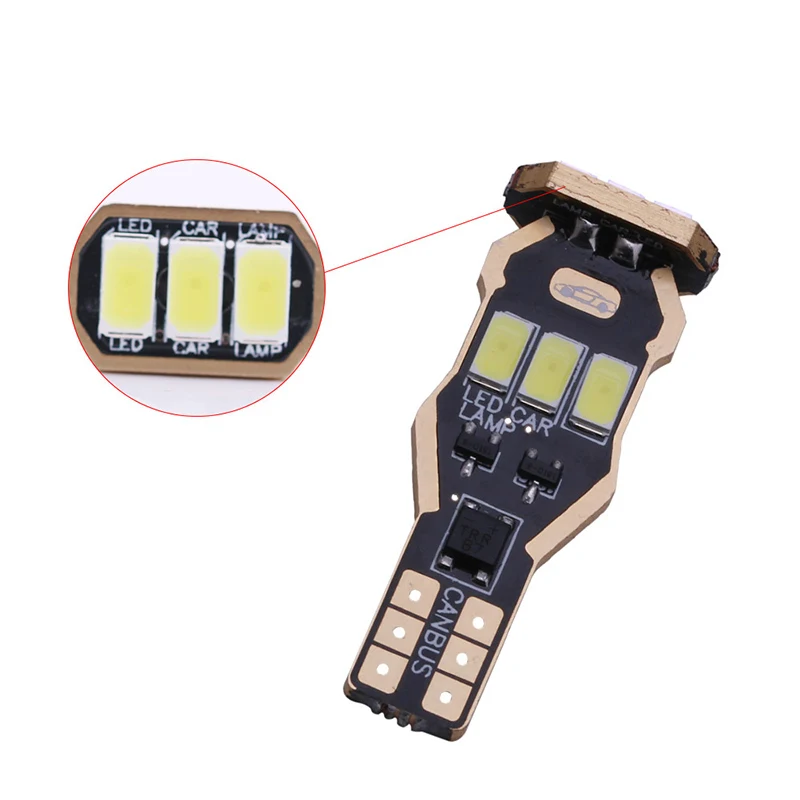 2 шт. W16W T15 Canbus светодиодные лампочки 912 921 920 неполярность 5630 9SMD led Автомобильный