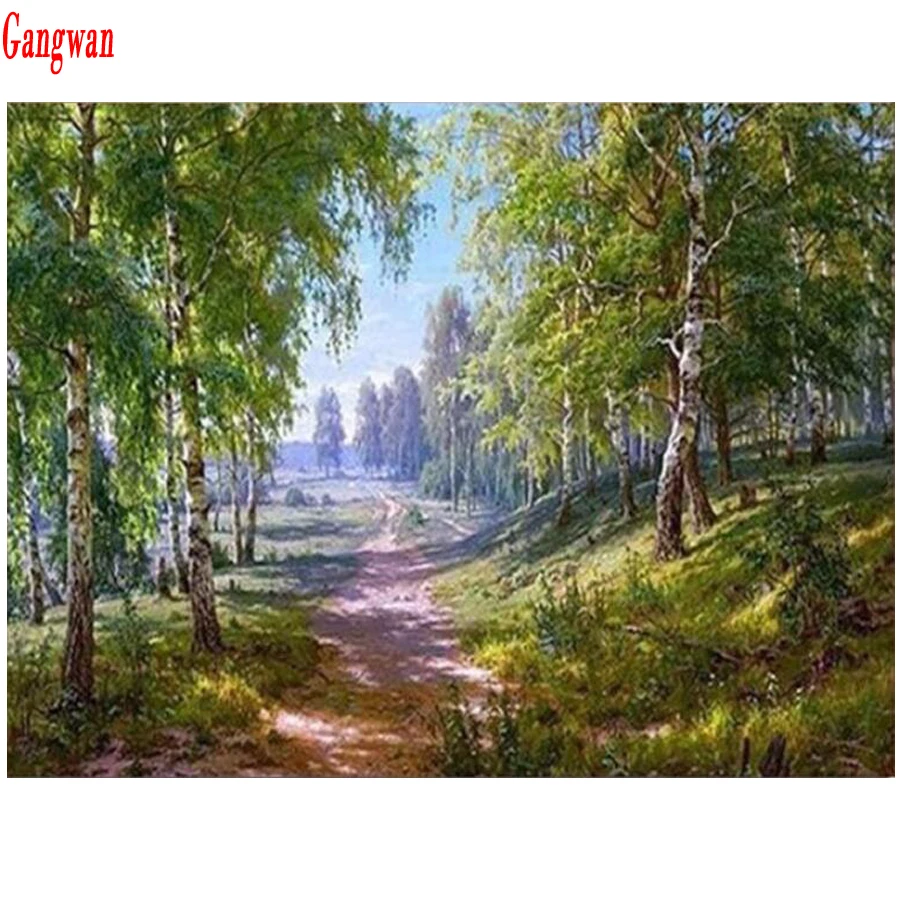 3D Алмазная живопись сделай сам натуральная настенный стикер с пейзажем мозаика