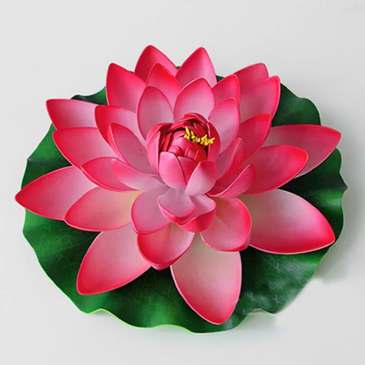 red 28cm CHENCHENG 1 шт. искусственный Лотос водяная Лилия плавающий цветок Пруд Танк растение орнамент домашний сад украшение пруда - Цвет: red 28cm