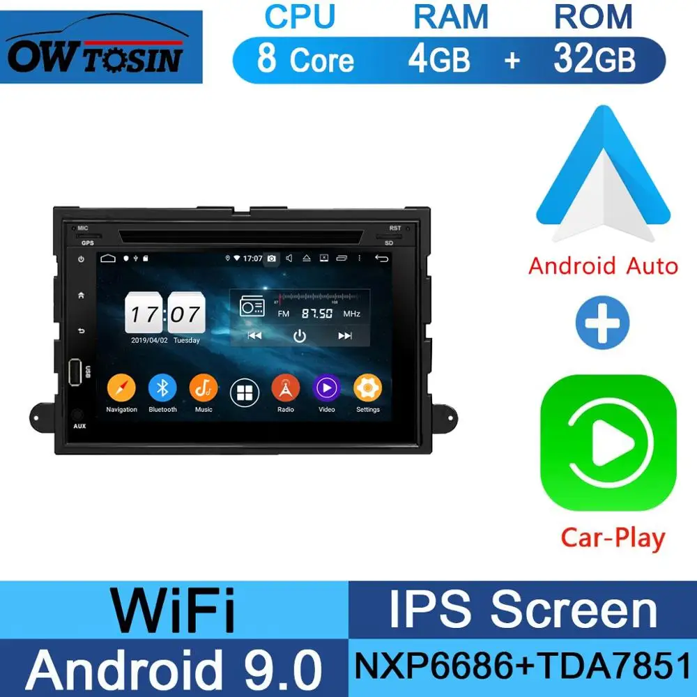 32G CarPlay Android " ips 1024*600 8 ядерный 4G+ 64G Android 9,0 автомобильный dvd-плеер для Ford F150 Mustang Expedition Explorer Fusion 2006 2007-2009 радио - Цвет: 32G CarPlay Android