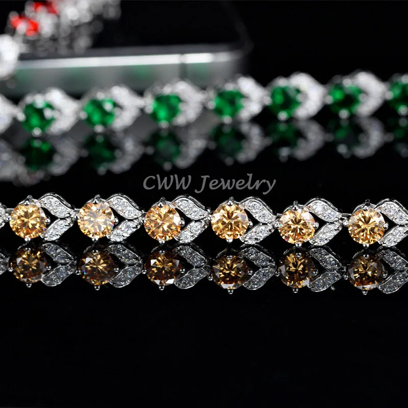 Женский браслет с круглым камнем цвета шампанского|crystal bracelet|bracelet fashionfashion bracelet |