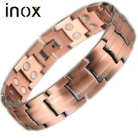 inox jewelry pure copper life bracelet bangle for men women health magnetic therapy hand bracelets