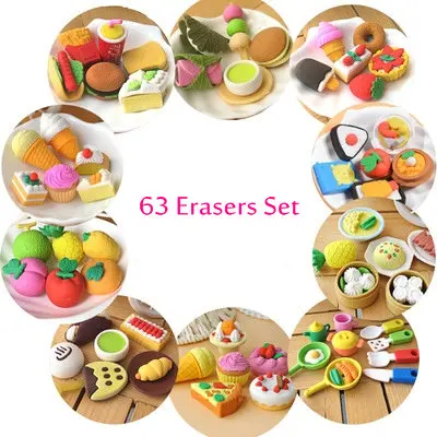 Новинка милые Ластики для детей еды с животными Kawaii набор резиновых ластиков