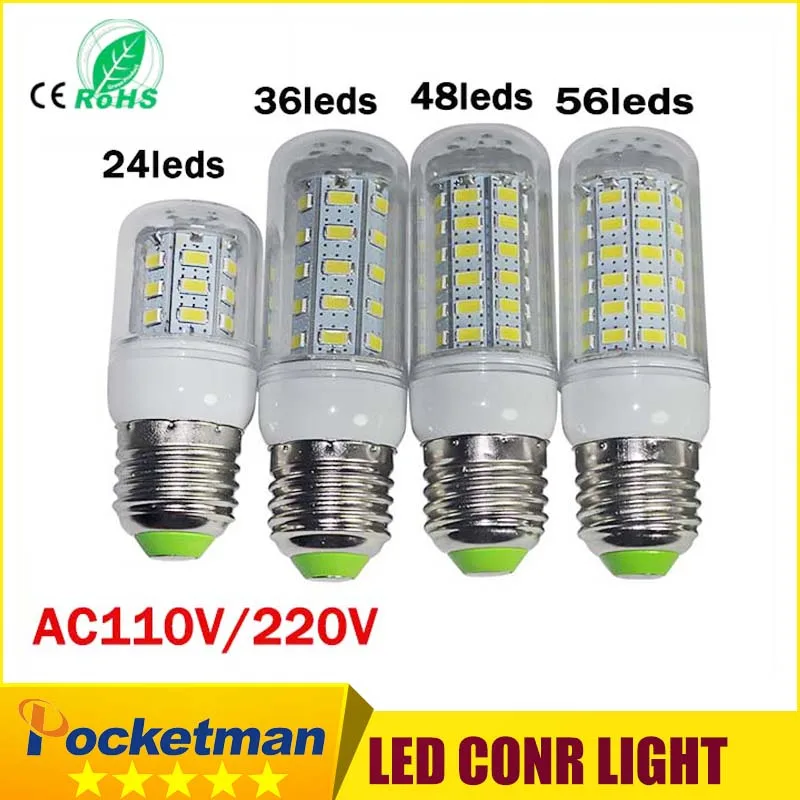 Светодиодная лампа E27 E14 110/220 В SMD5730 48/69 светодиодные s лампы диодные