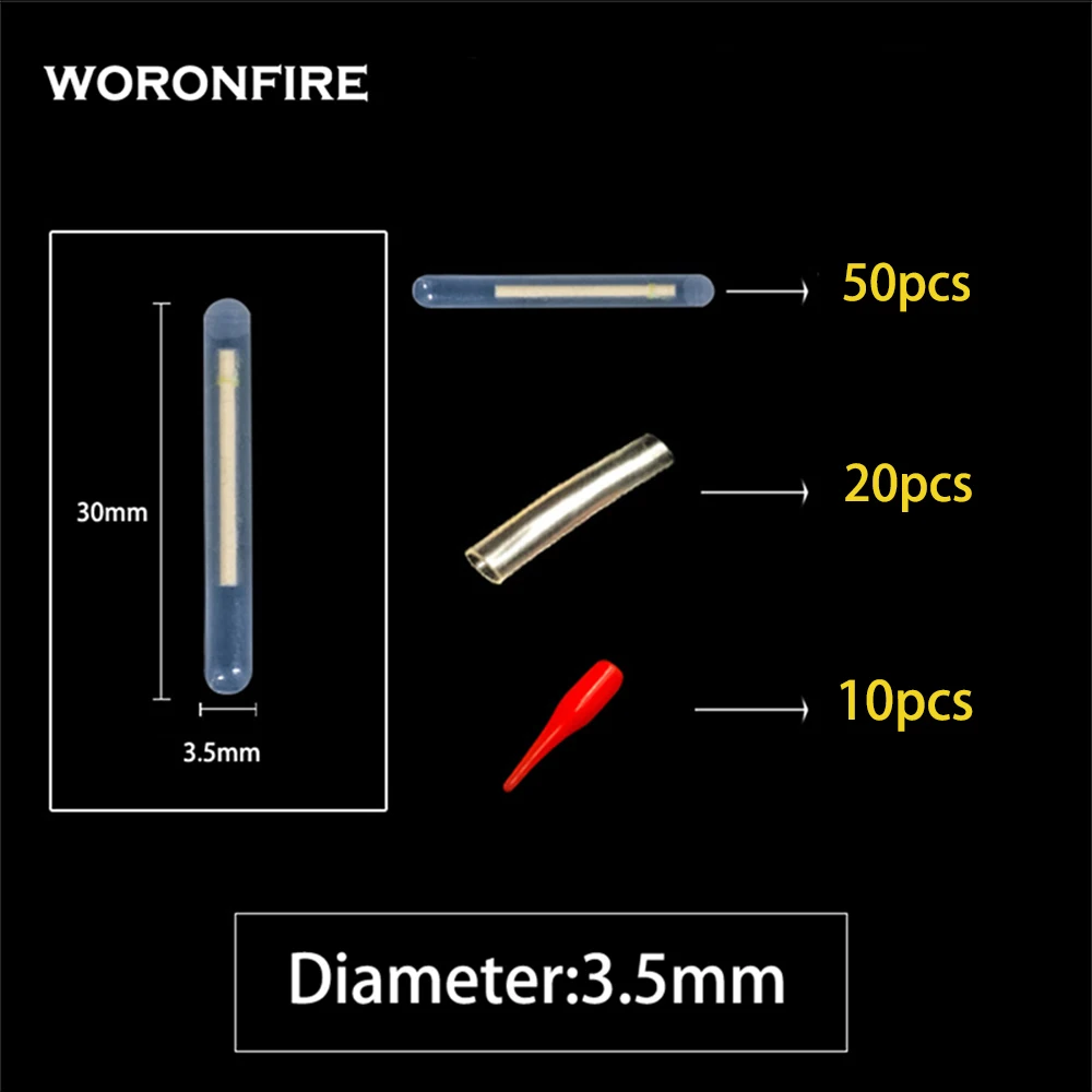 20/50pcs 4.5*37mm Fishing Float Fluorescent Lightstick Light Night Float Rod Lights Dark Glow Stick Fireflies For Fishing