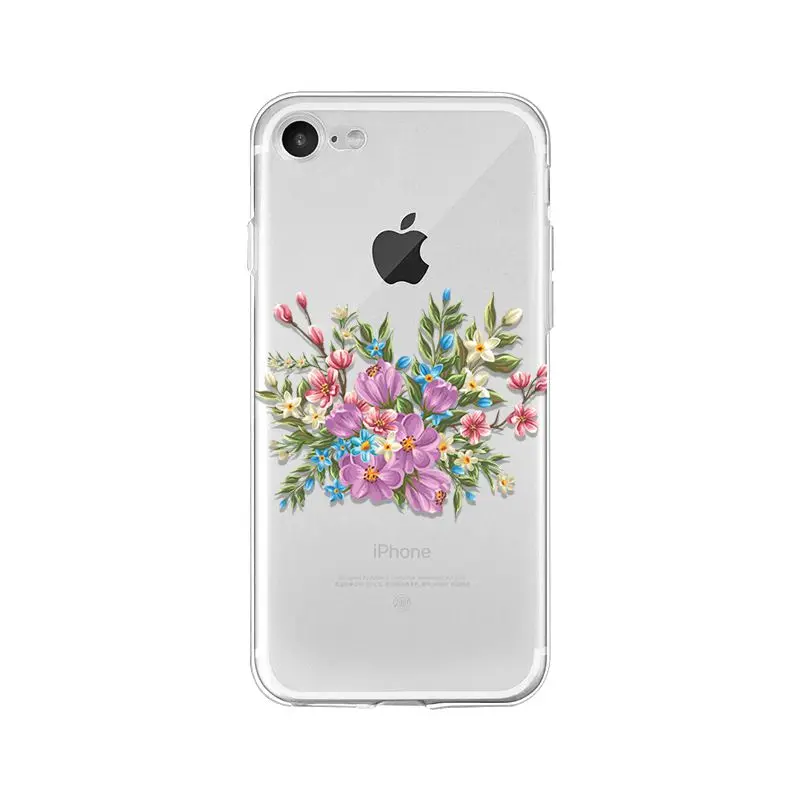 Yinuoda Цветочный Мягкий силиконовый прозрачный чехол для телефона iPhone X XS MAX 6 6S 7 7plus 8