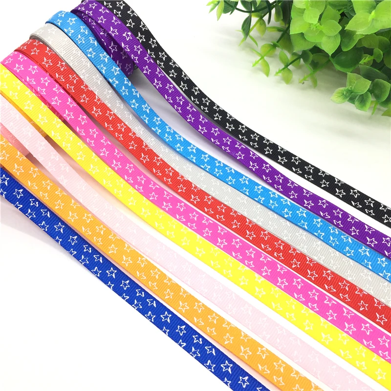 5 ярдов 3/8 &quot(10 мм) печатные звезды корсажная лента для пояса подарочная упаковка