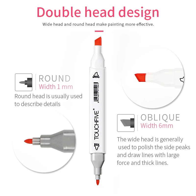 Touchfive 30/40/60/80 Colors Art Marker Set Alcohol Based Sketch Marker Pen For Drawing Manga Design Art Set Supplies