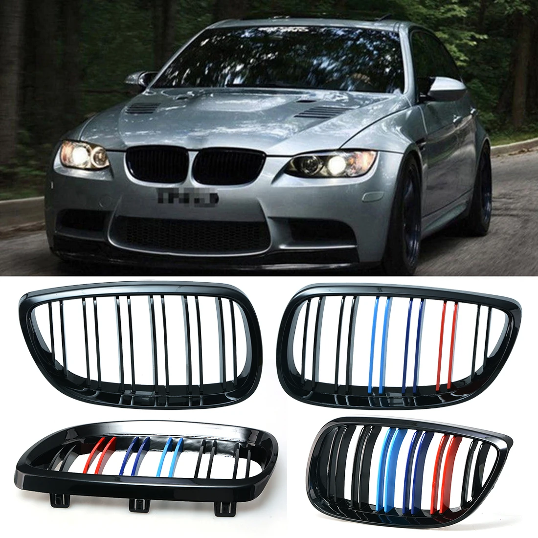 Решетка для BMW 3 серии E92 E93 06 09 2 двери глянцевая черная Автомобильная широкая