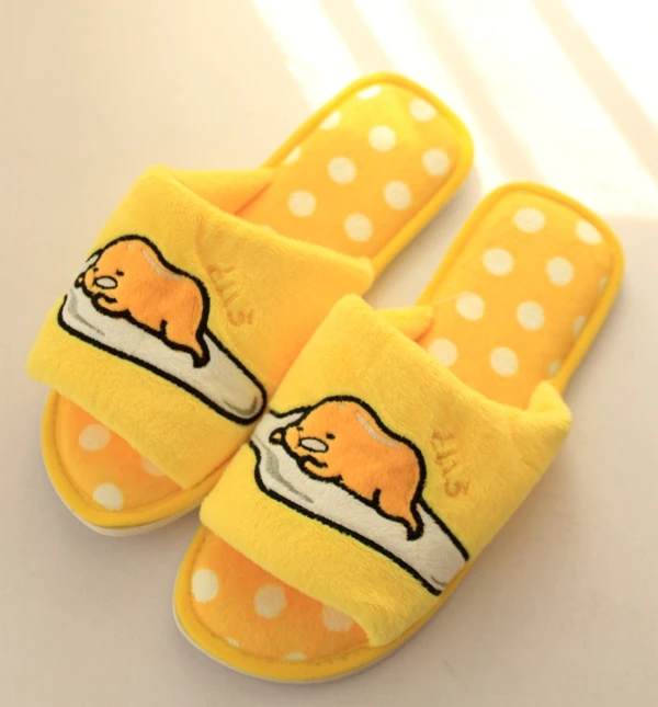 Ленивые gudetama Мультяшные тапочки зимняя теплая Домашняя хлопковая обувь мягкие плюшевые мягкие игрушки милые домашние тапочки унисекс рождественские подарки