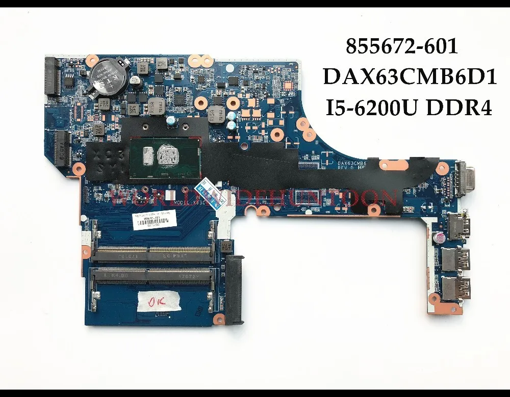 Высокое качество 855672 601 для ноутбука HP Probook 450 G3 материнская плата DAX63CMB6D1 SR2EY I5 6200U