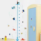 Настенные Стикеры с измерительной таблицей для подводных рыбок и черепахи, в виде пузырьков, для детской комнаты, настенные наклейки в комнату