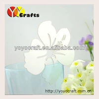 free logo hot sell customizable in various color paper laser cut flower wedding place card