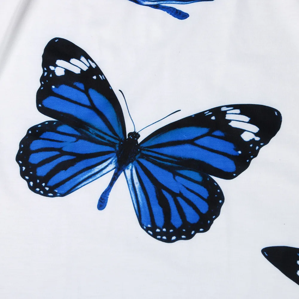 Женская футболка большого размера с принтом бабочки топы коротким