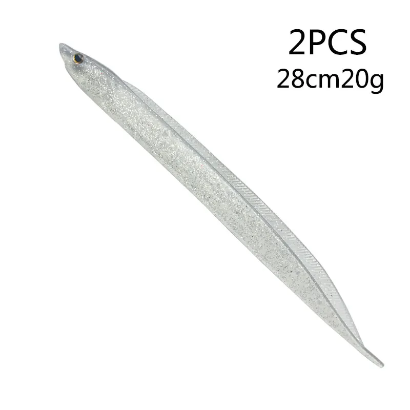 2PCS 20g Balleo 2pcs/Fishing Lure 14cm/19cm/28cm Big Hairtail Soft Swim Eel Soft Bait Fishing Tackle - Цвет: 2PCS 20g
