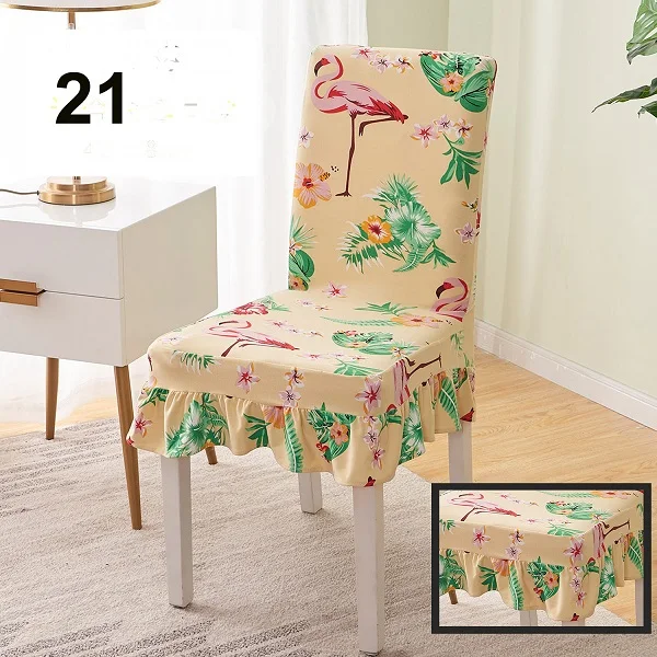 ChairCoversPattern21 Новое поступление Универсальный Ruched спандекс чехлы для стульев эластичные чехлы на кресла Банкетный обеденный стул протектор сиденья свадьба - Цвет: ChairCoversPattern21