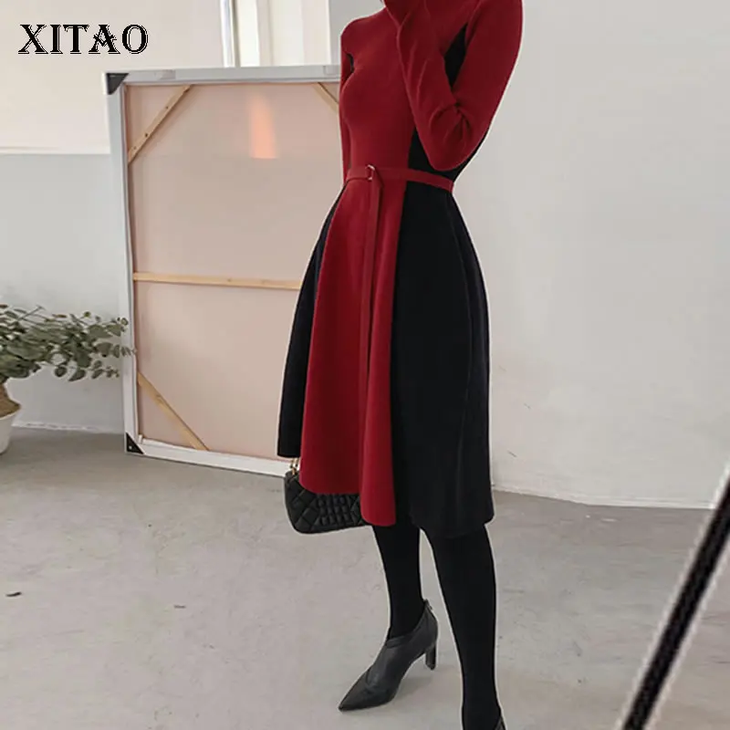 [XITAO] элегантный темперамент женское платье французская мода весна новый длинный
