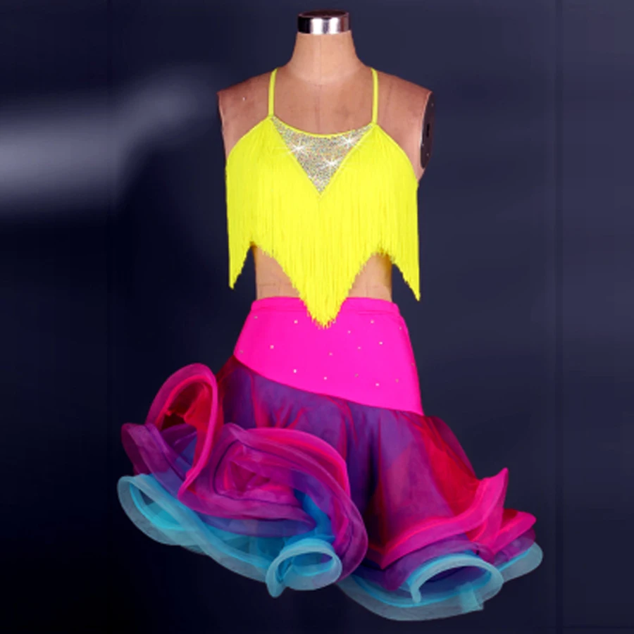 Женское платье для латинских танцев Cha/Rumba/Samba/Одежда бальных Roupa Infantil Feminina новинка