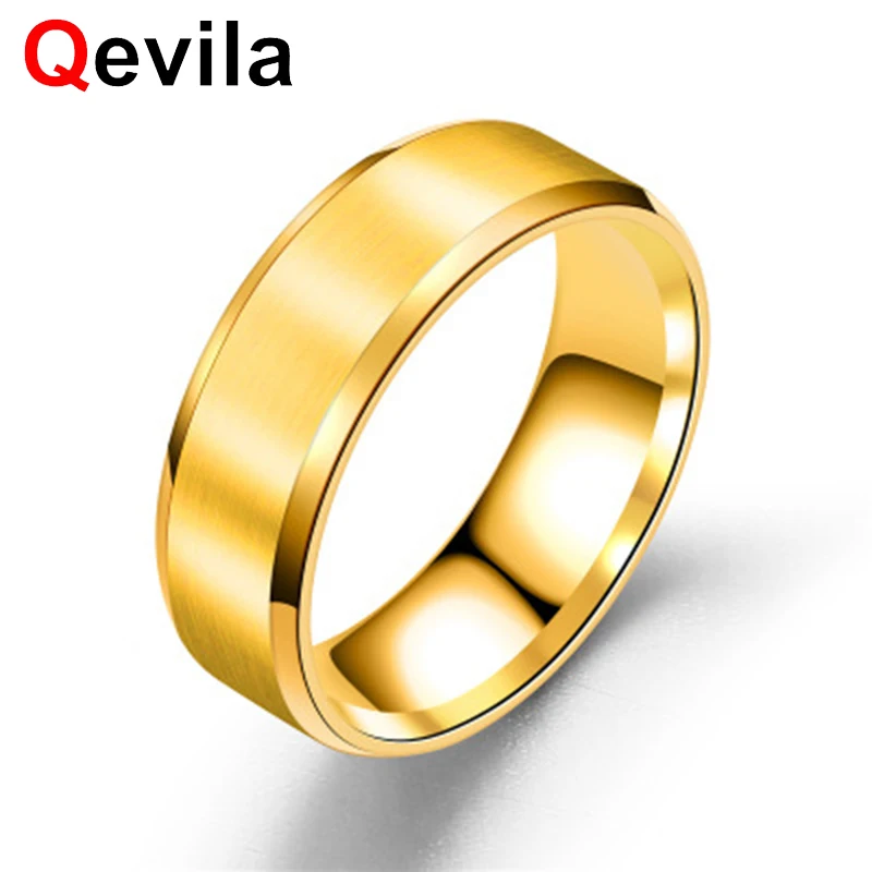 Qevila модные новые ювелирные кольца простые из нержавеющей стали для мужчин и