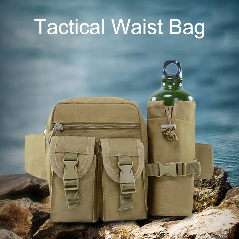 Тактическая поясная сумка с сумкой для бутылки воды Molle, военные армейские поясные сумки для активного отдыха, альпинизма, охоты, велоспорта, спорта